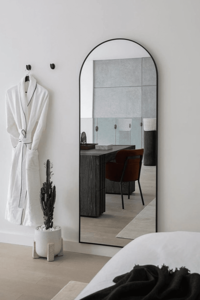 Full Length Arched Black Wall Mirror (7 Sizes)