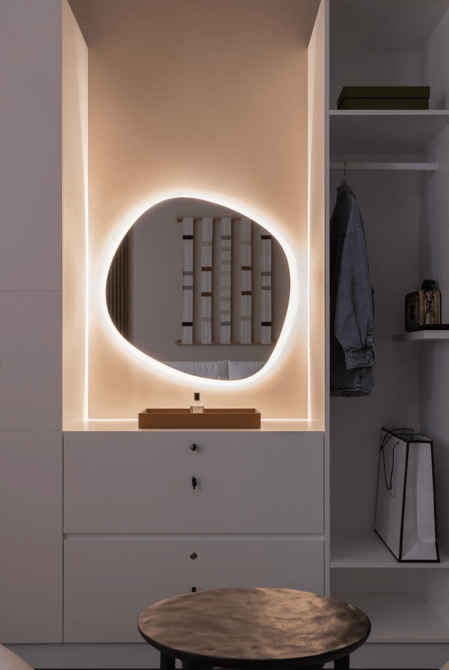 Frless Irregular Square Wall Mirror with Backlit LED (2 Sizes Available)