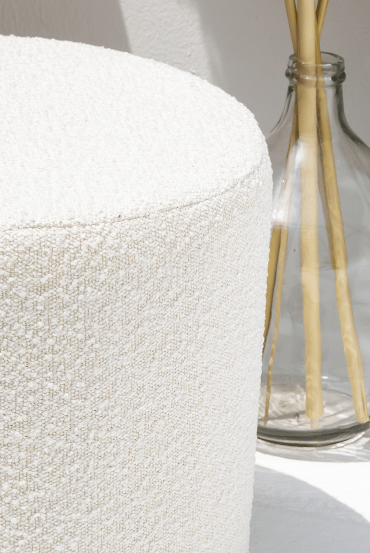 Boucle Off-White Round Pouf (2 SIZES)