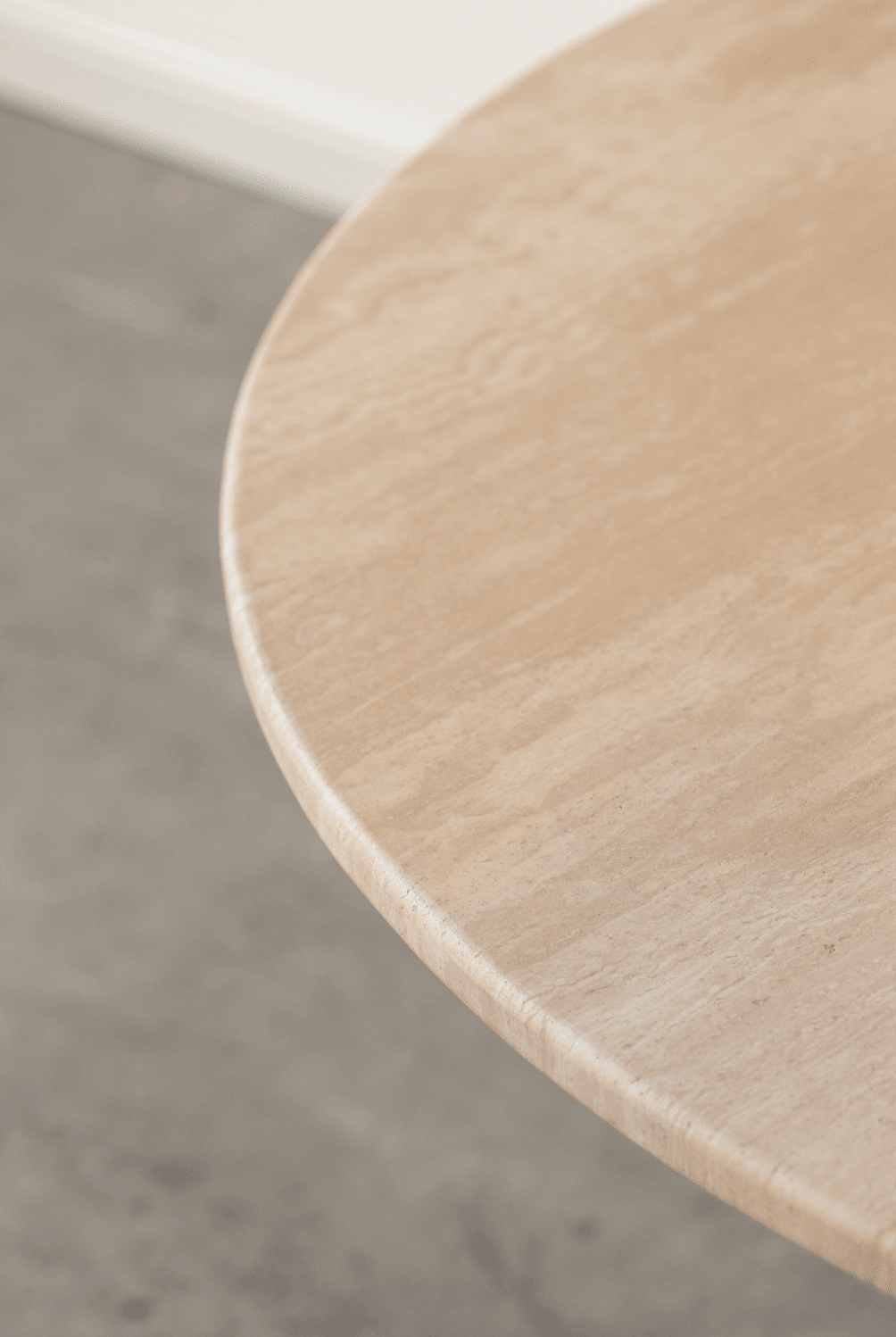 Ariel Round Beige Travertine Dining Table with Three Legs (3 Sizes)