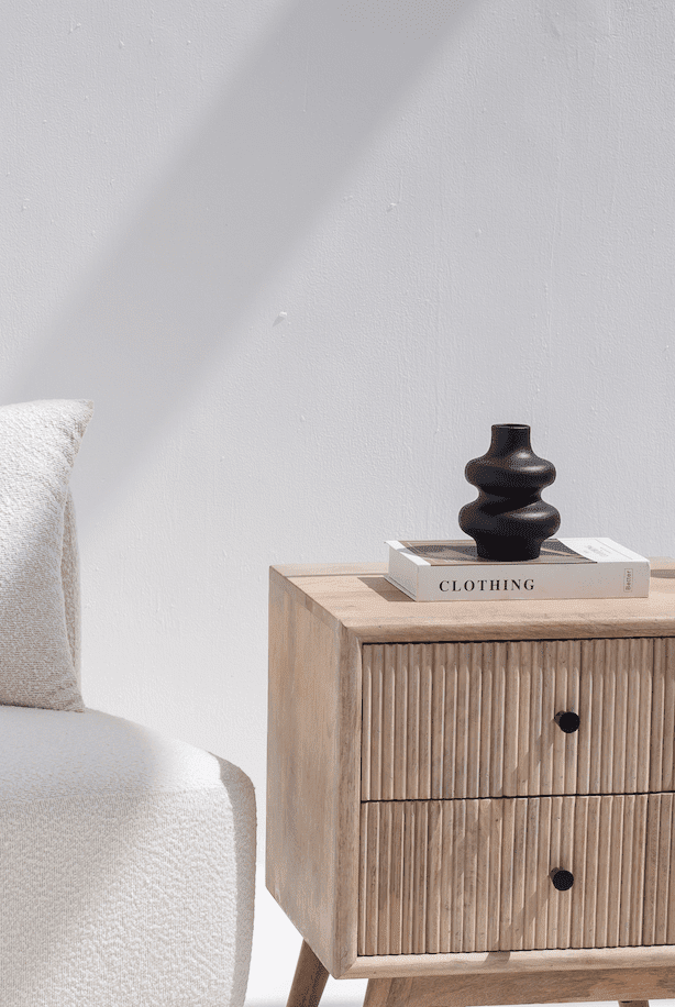 Black Curvy Layers Ceramic Vase (2 Sizes)