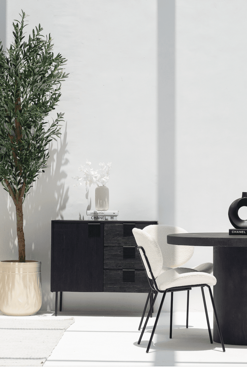 Black 3 Drawers & 1 Door Sideboard