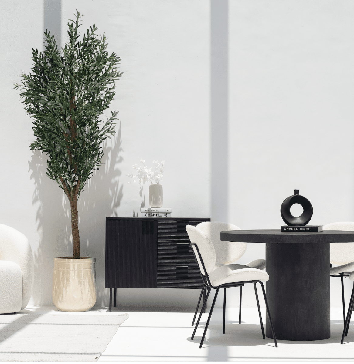 Black 3 Drawers & 1 Door Sideboard