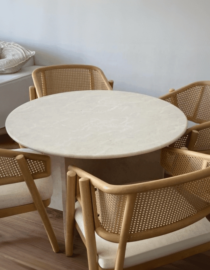 Arya Round Marble Dining Table