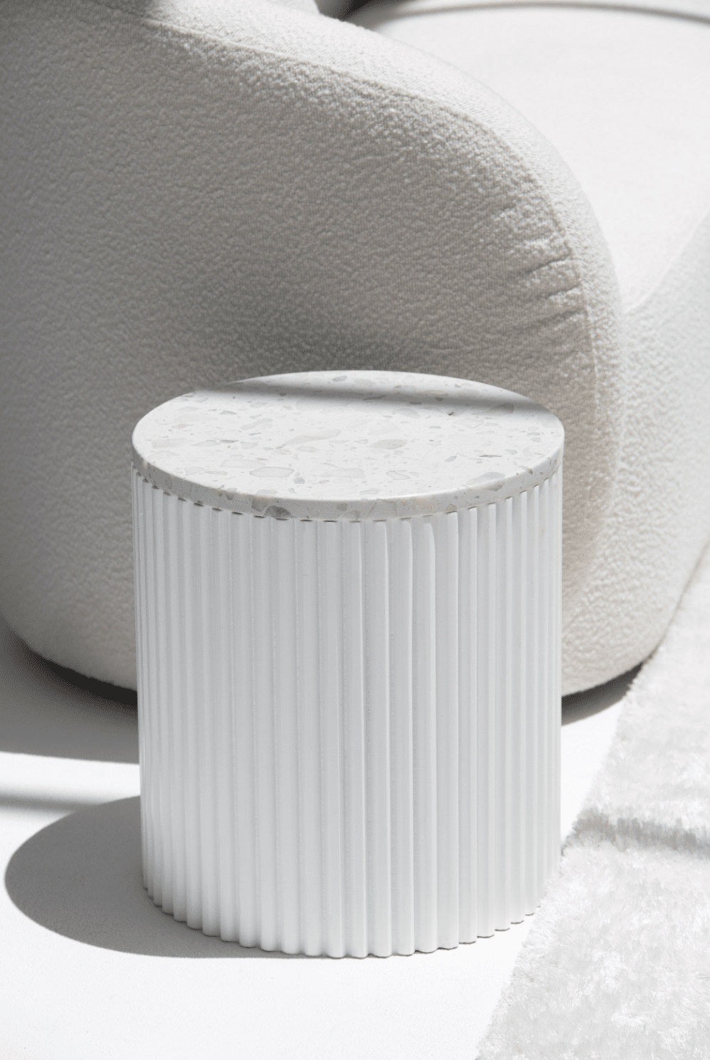 Nora Side Tables With White Wooden Base (18 Top Variants)