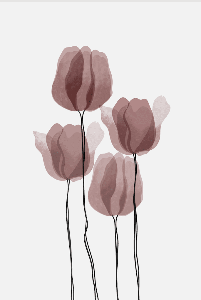 Taco Tulip Floral Abstract Wall II