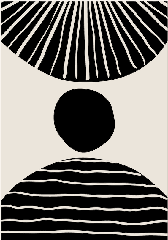 Black Geometric Abstract Wall I