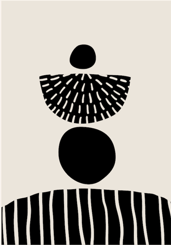 Black Geometric Abstract Wall II