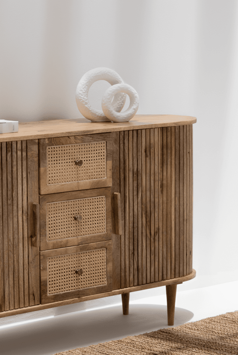 Patrice Rattan Wood Sideboard