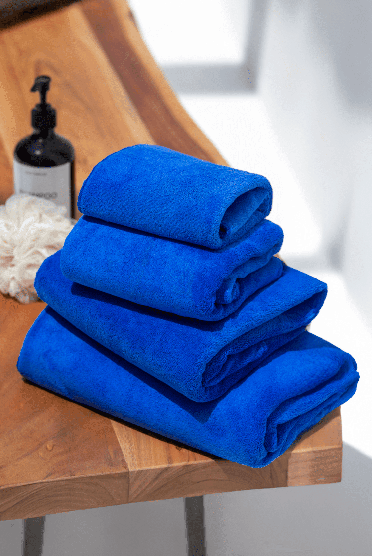 Navy Blue Microfiber Hotel Towel