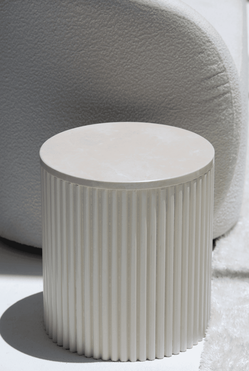 Nora Side Tables With Beige Wooden Base (18 Top Variants) Crema Uno Maeble