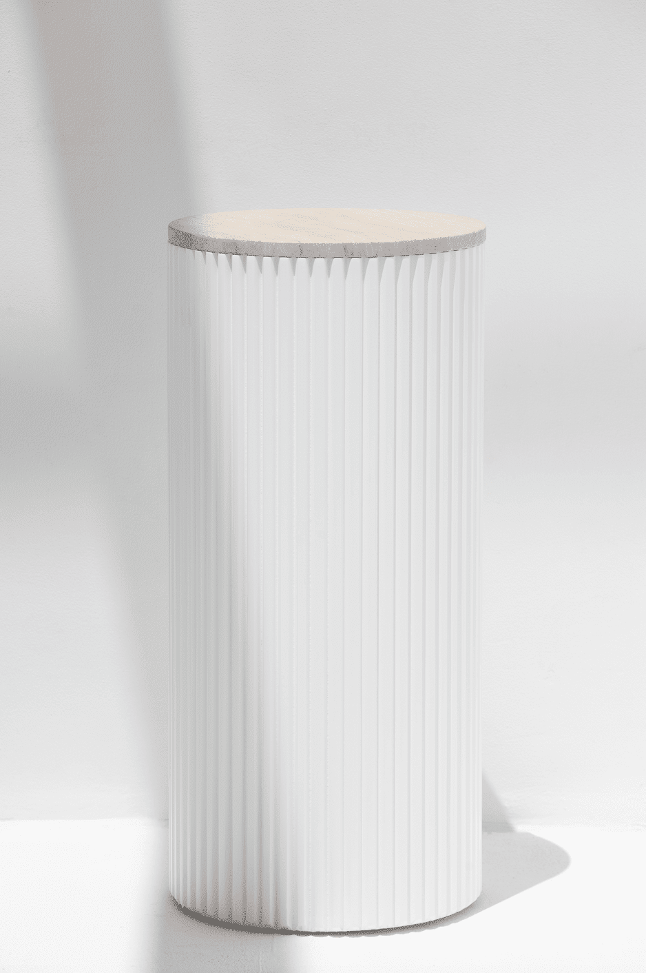 Alora White Wooden Plinth With Multiple Tops Crema Uno