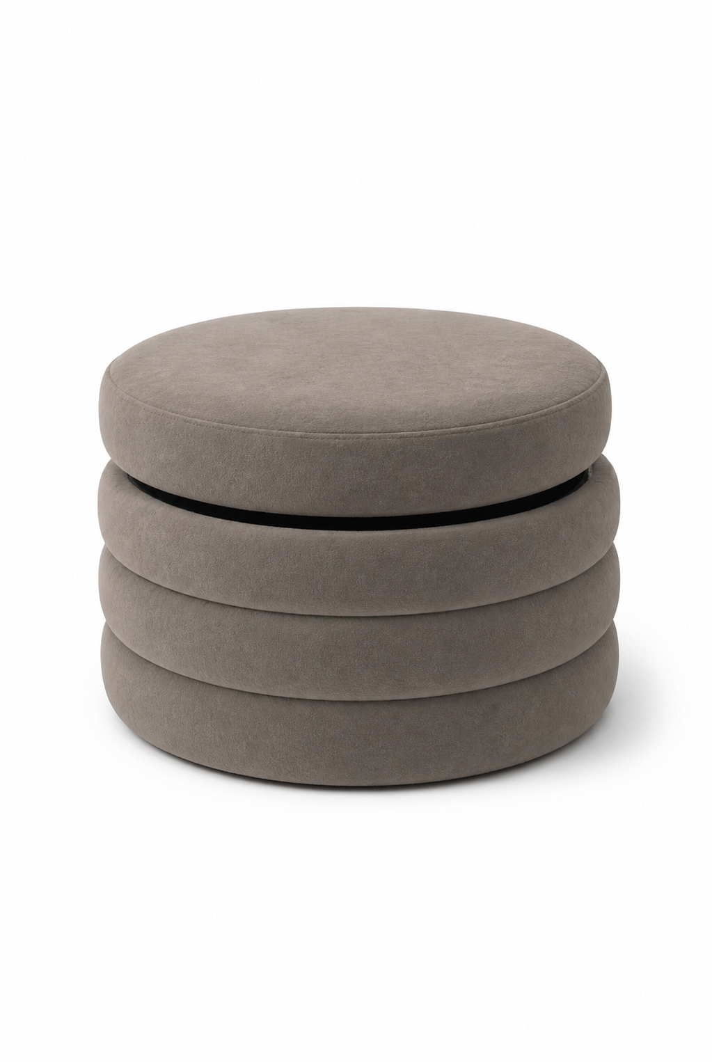 Sevil Greyish Green Layered Pouf Ottoman