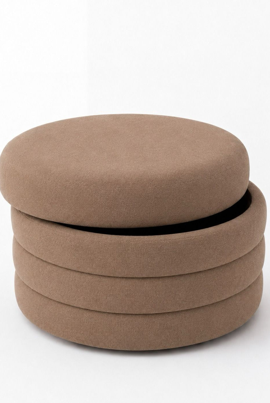 Sevil Light Brown Layered Pouf Ottoman