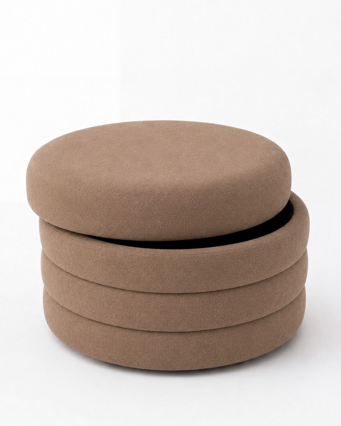 Sevil Light Brown Layered Pouf Ottoman