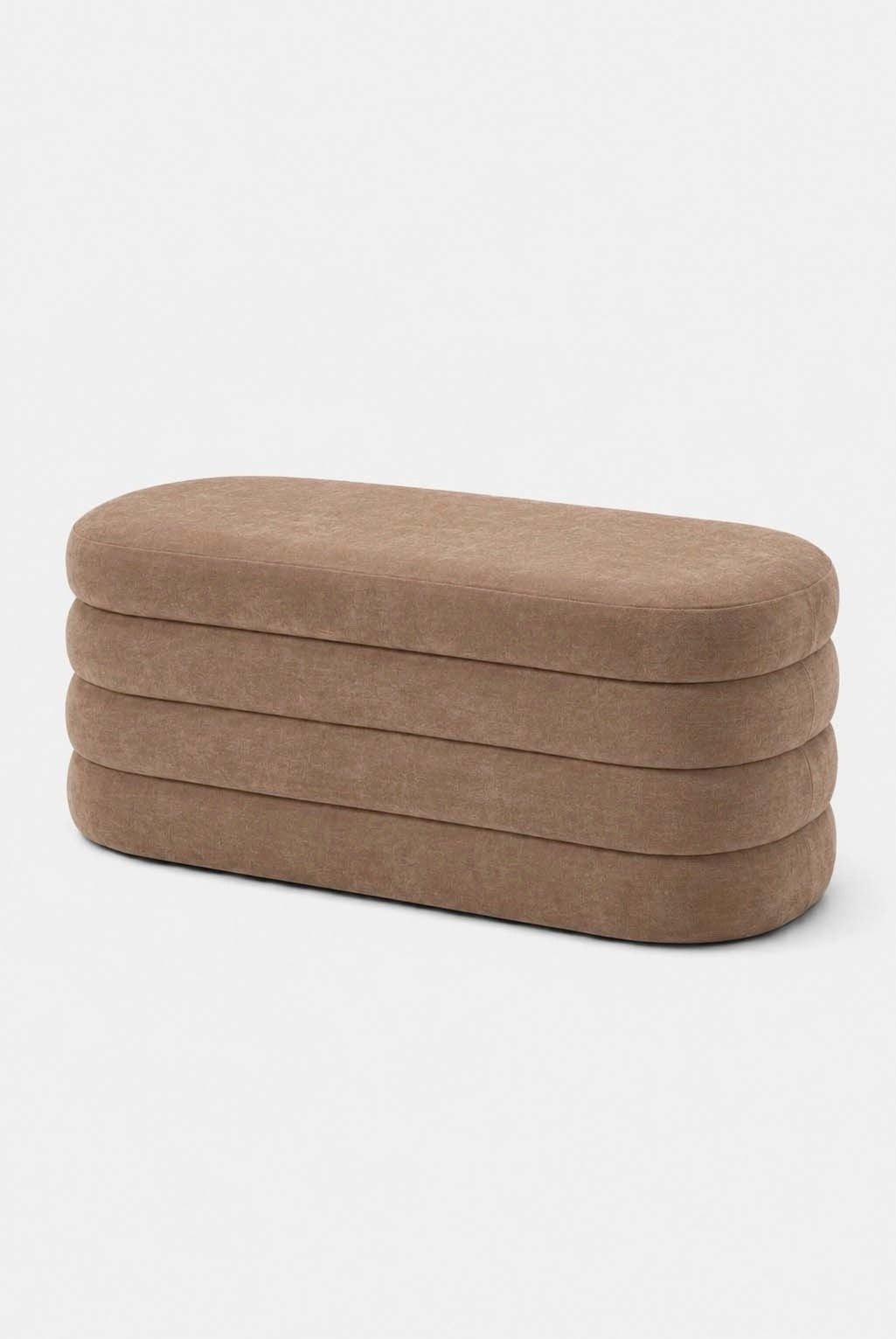 Sevil Light Brown Layered Storage Bench