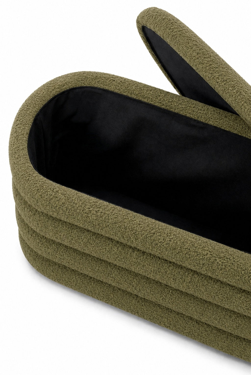 Sevil Light Olive Green Layered Storage Bench