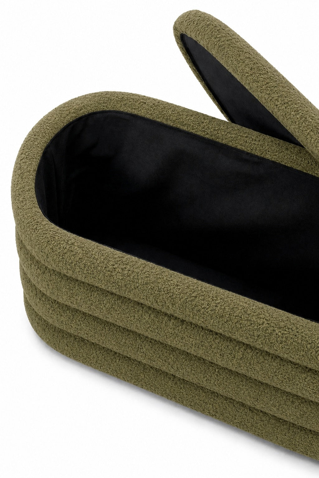 Sevil Light Olive Green Layered Storage Bench