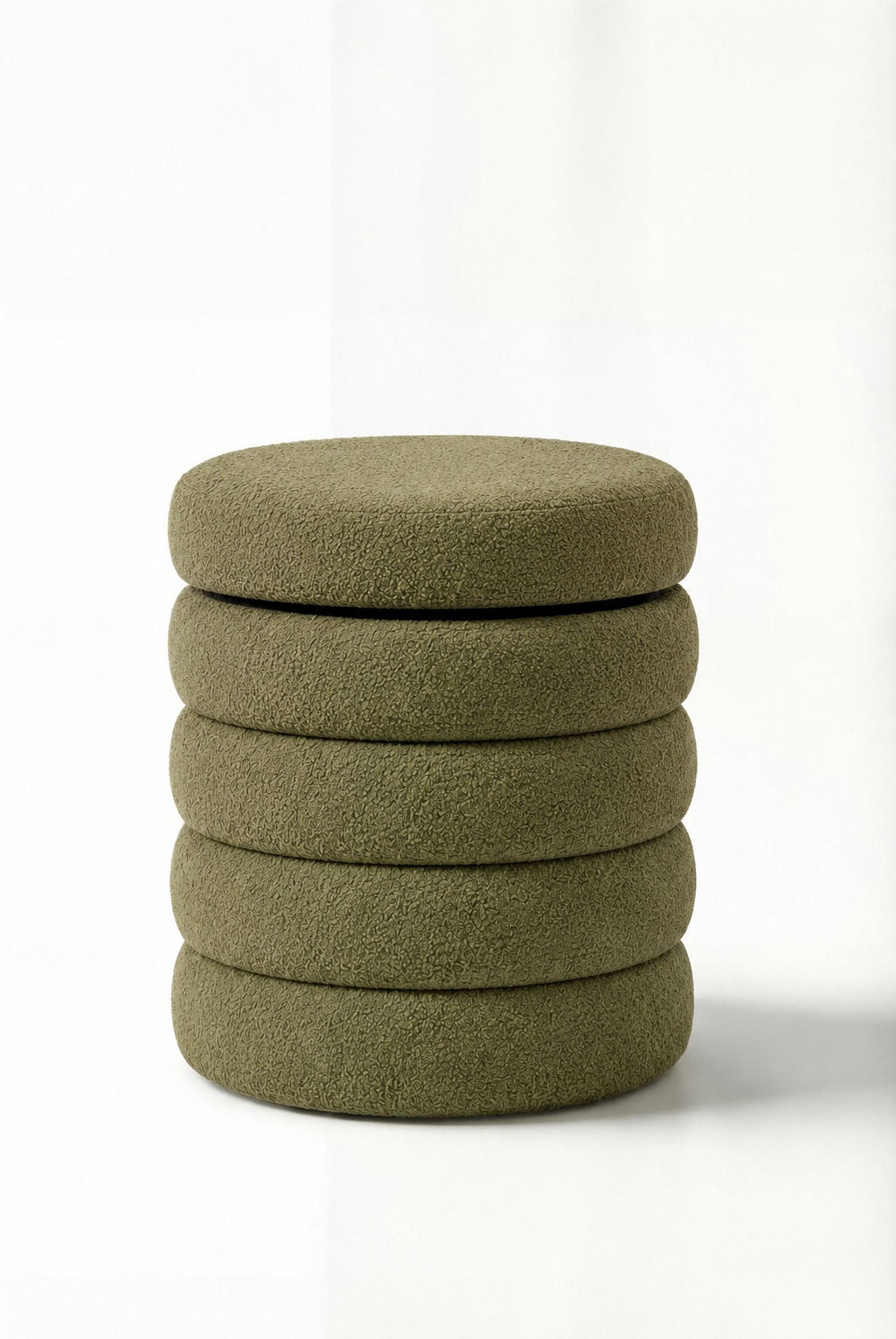 Sevil Light Olive Green Layers Storage Pouf