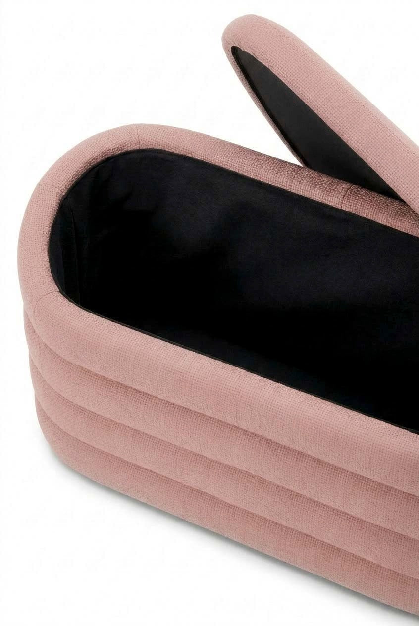 Sevil Mink Blush Boucle Layered Storage Bench
