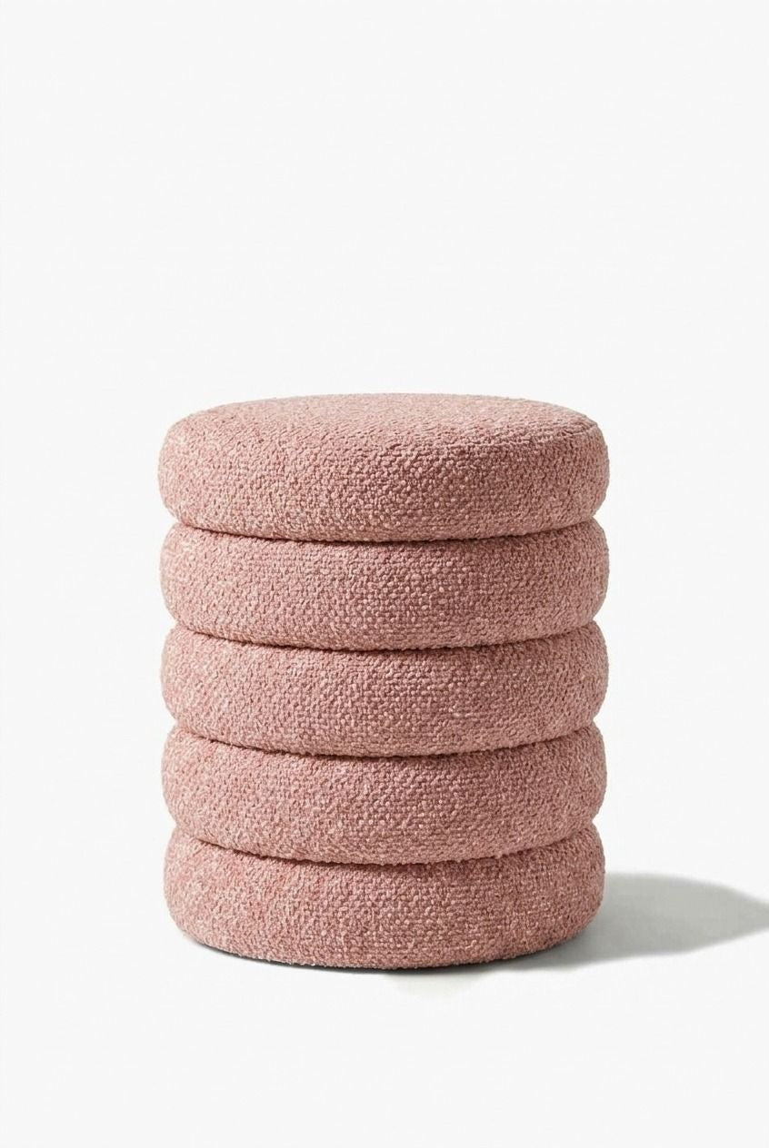 Sevil Mink Blush Layers Storage Pouf