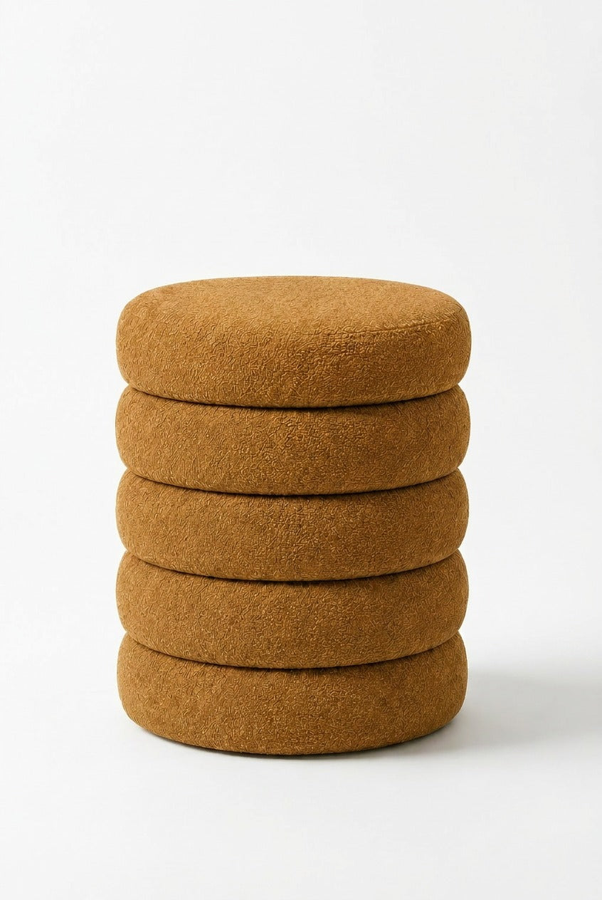 Sevil Mustard Layers Storage Pouf