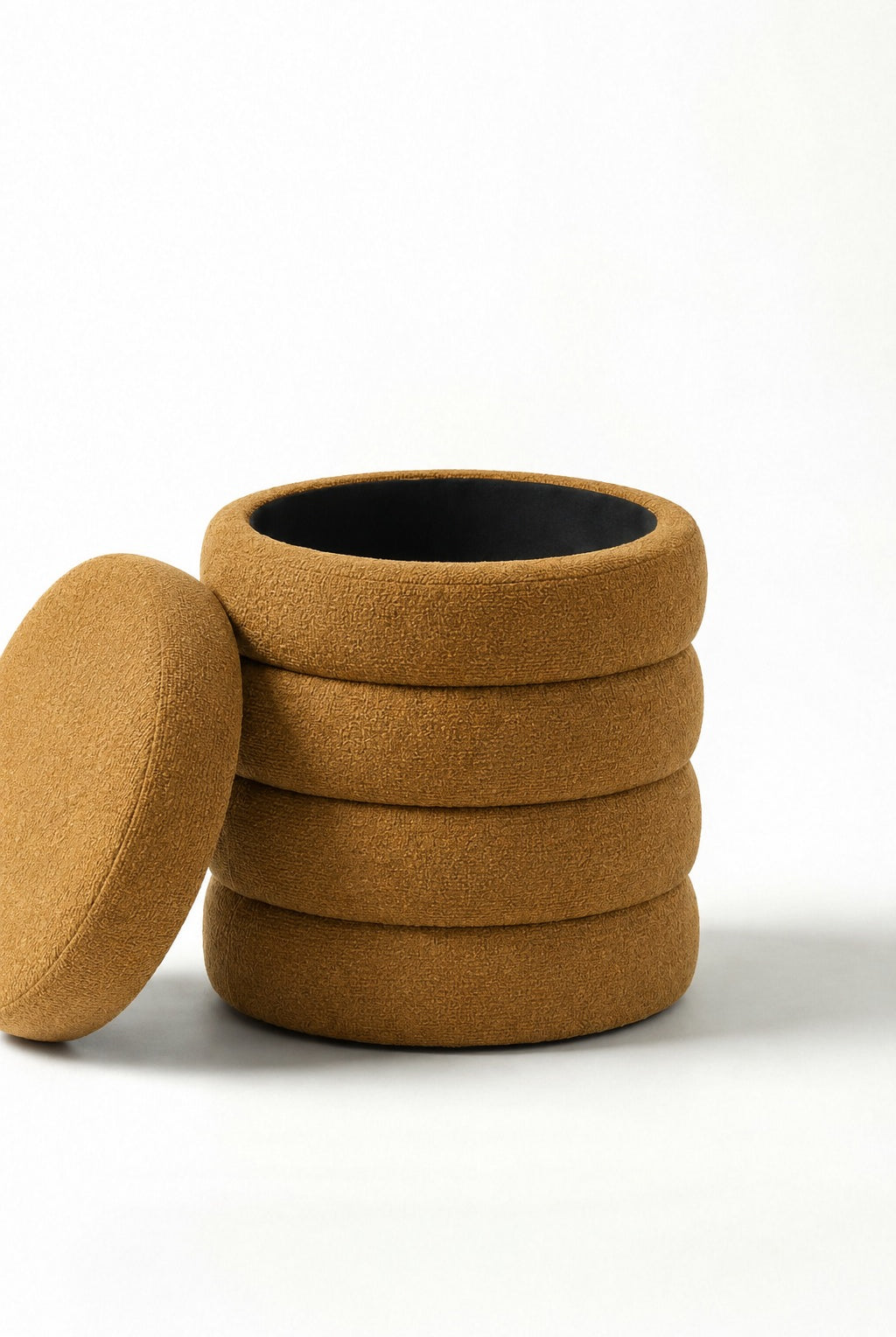 Sevil Mustard Layers Storage Pouf