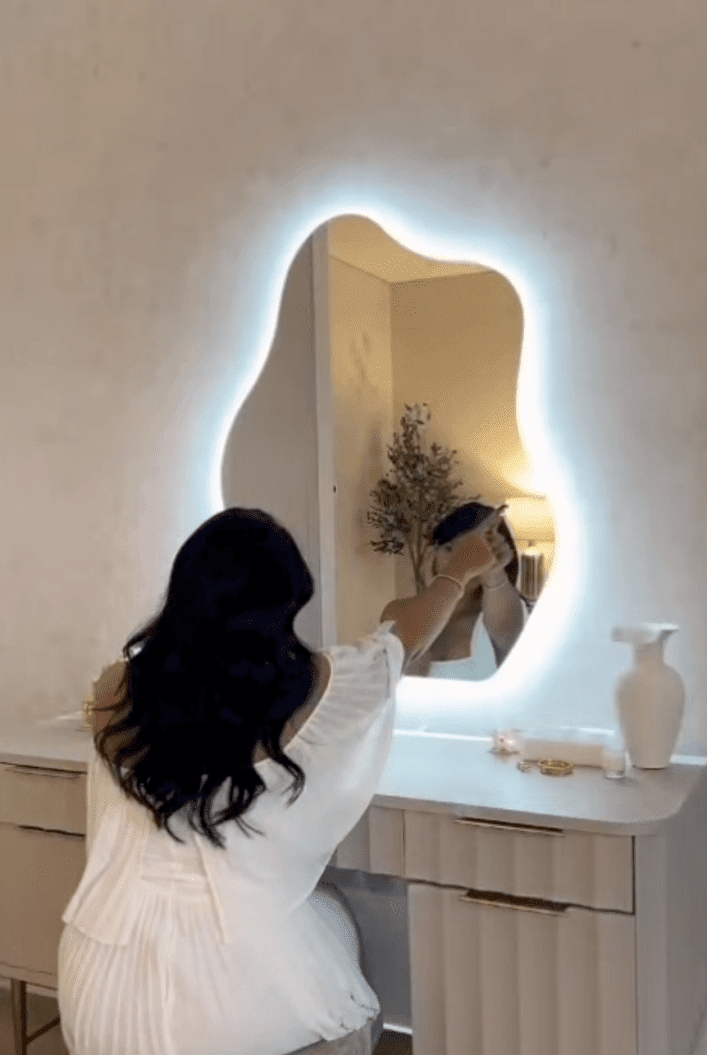 Skylar Irregular Cloud Shape Wall Mirror with Backlit LED (2 Sizes) Mirrors AME