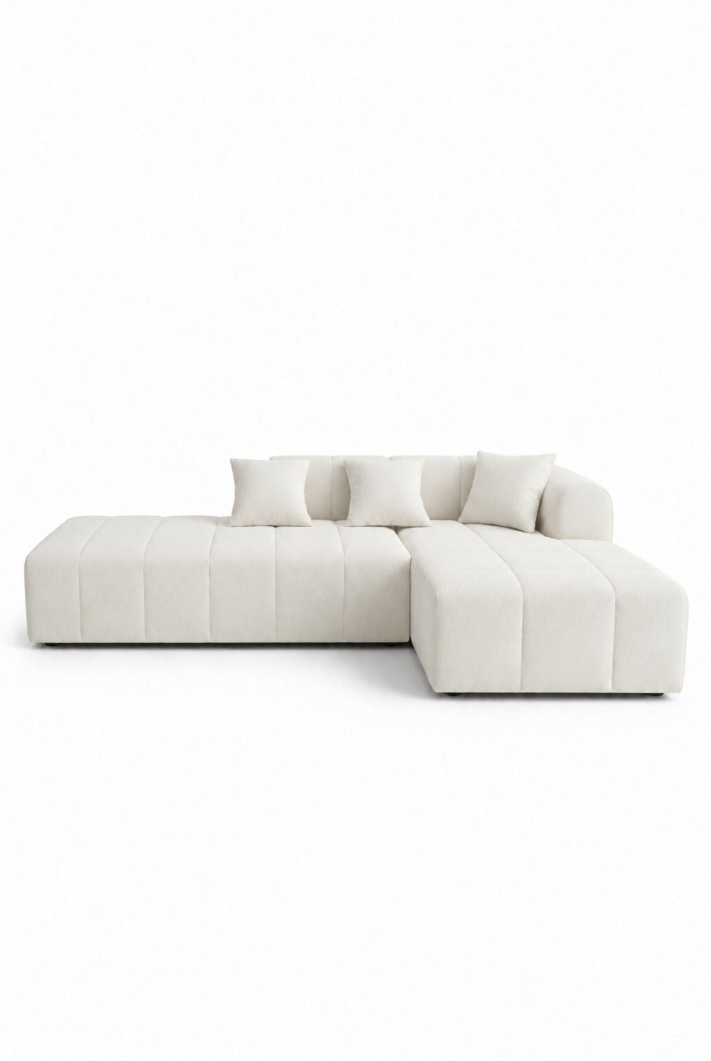 Sorelle Ivory 3 Seater Boucle L-Shape Sofa