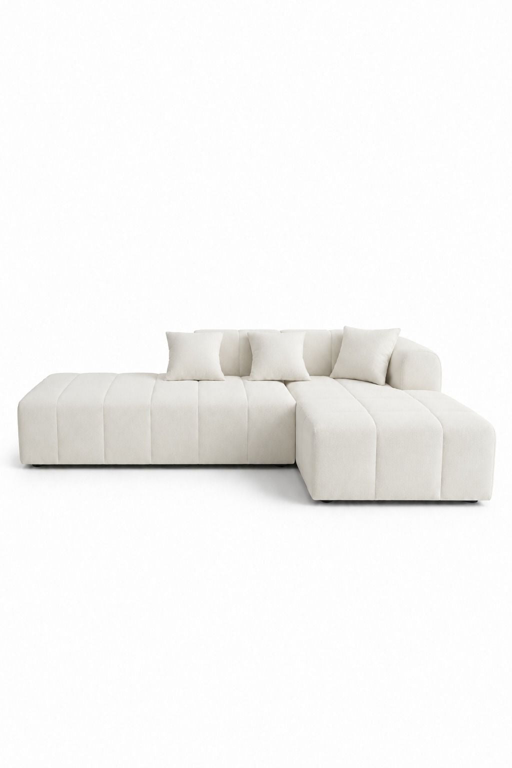 Sorelle Ivory 3 Seater Boucle L-Shape Sofa