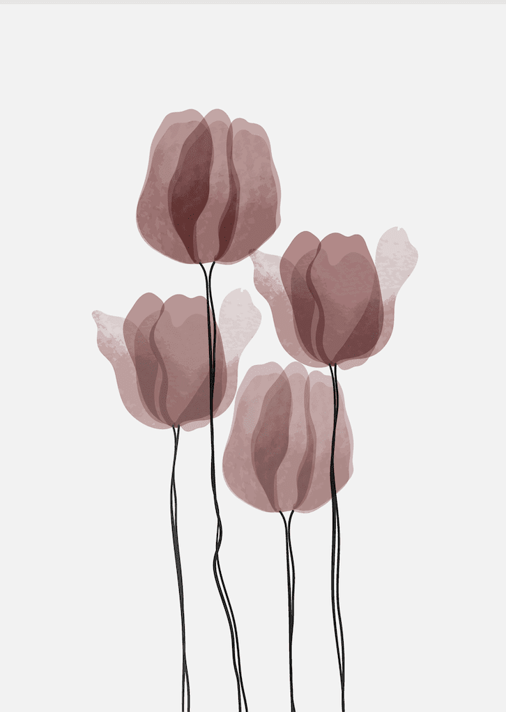 Taco Tulip Floral Abstract Wall II