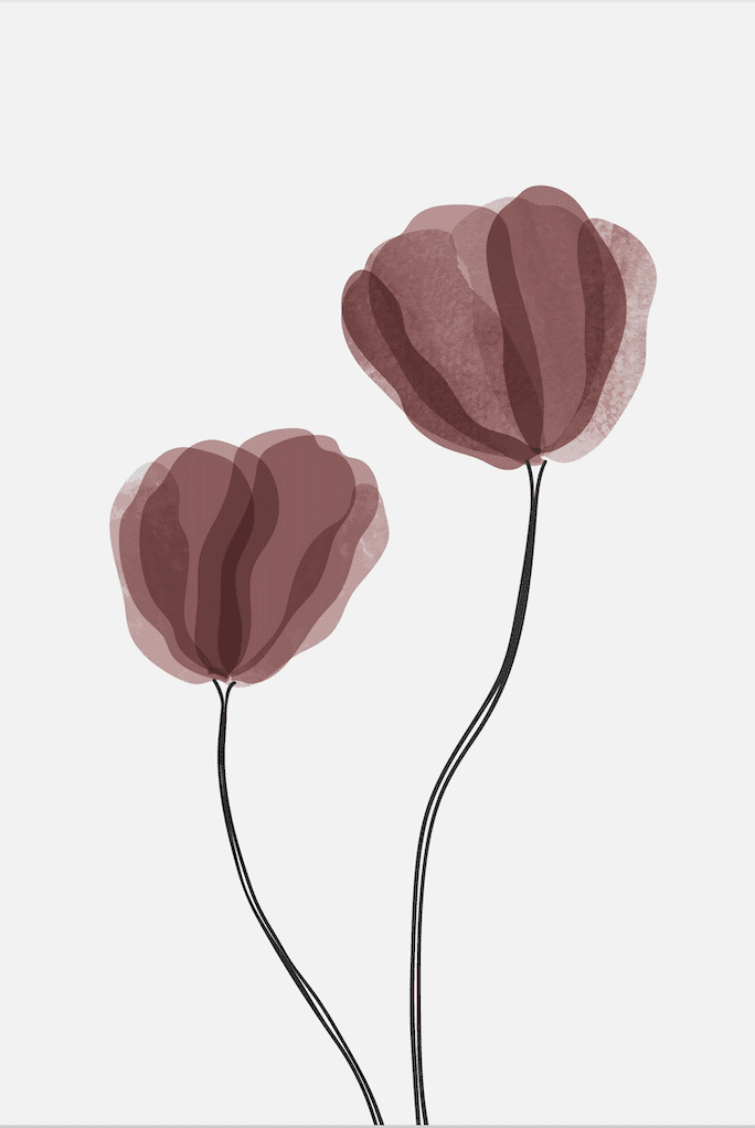 Taco Tulip Floral Abstract Wall Art I