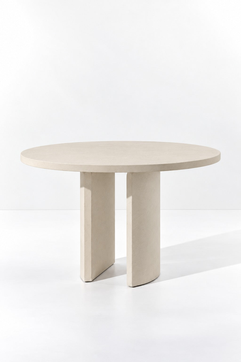 Tazira Light Beige Microconcrete Round Dining Table