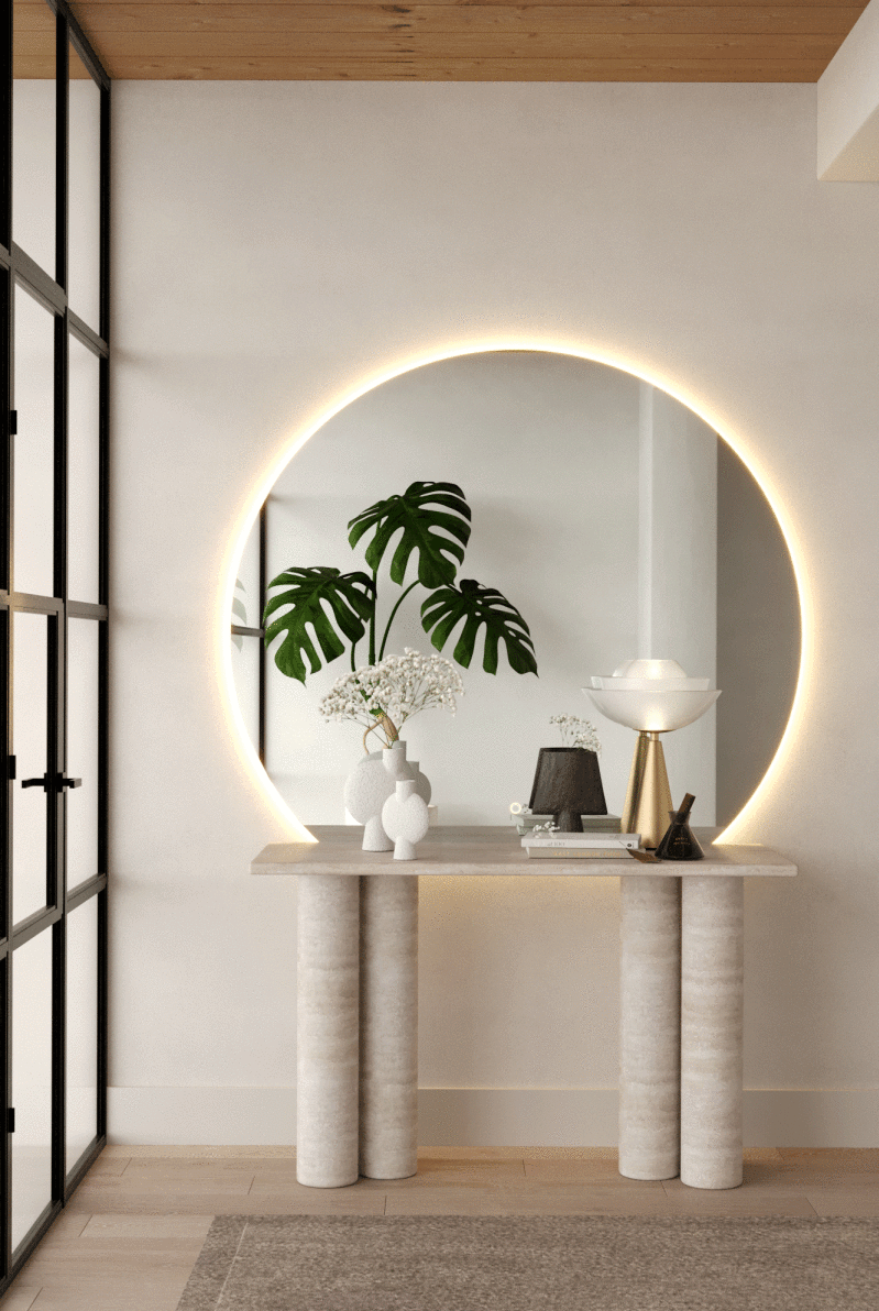 Quinn Half Moon Backlit LED Wall Mirror (4 Size)
