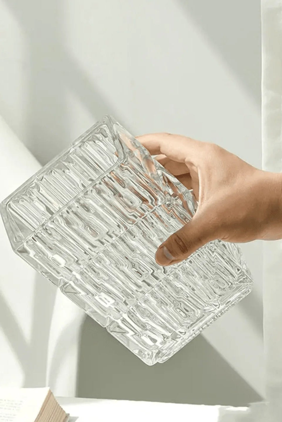 Transparent Glass Rectangle Vase (15x20 CM)