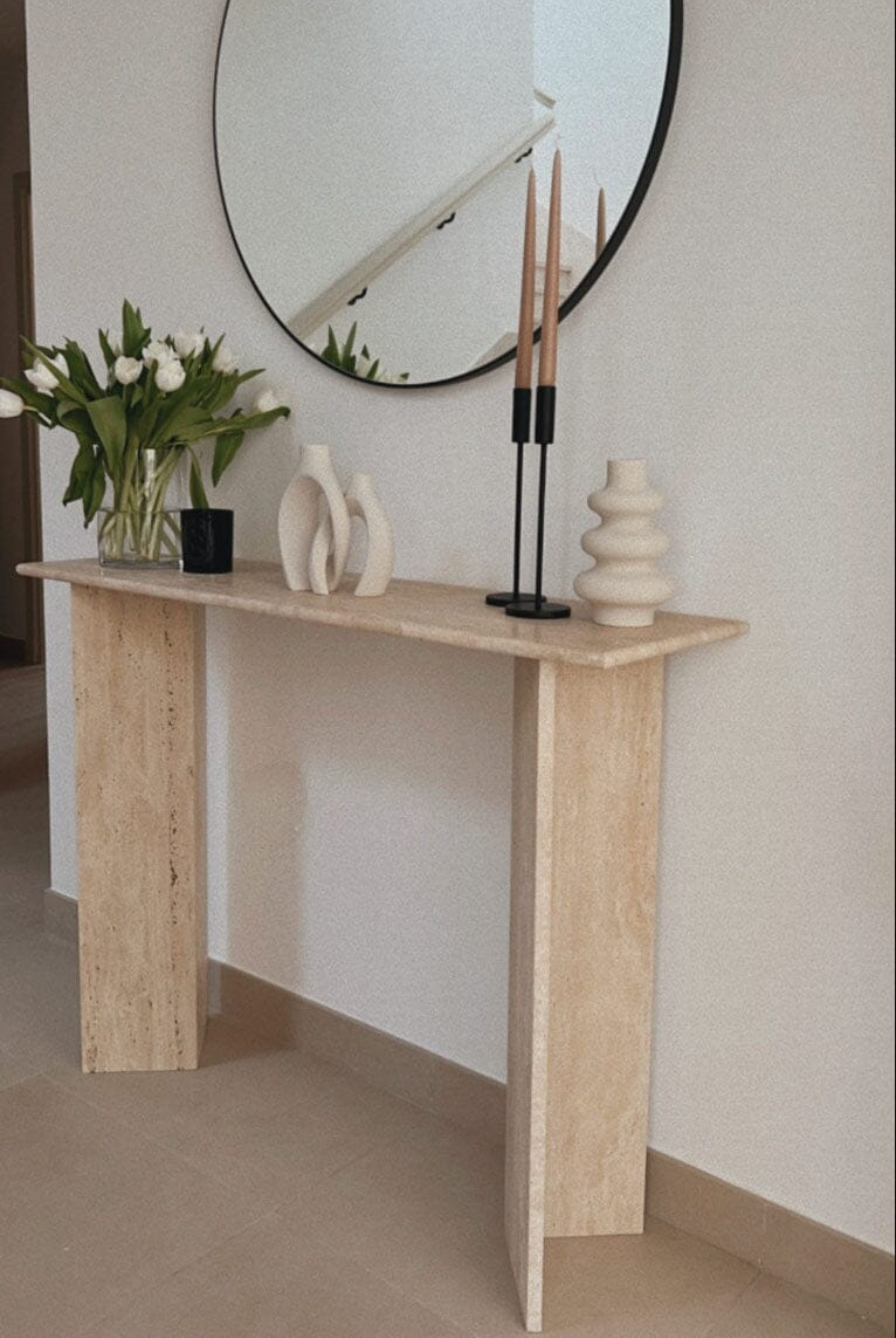 Vanya Travertine Console Table