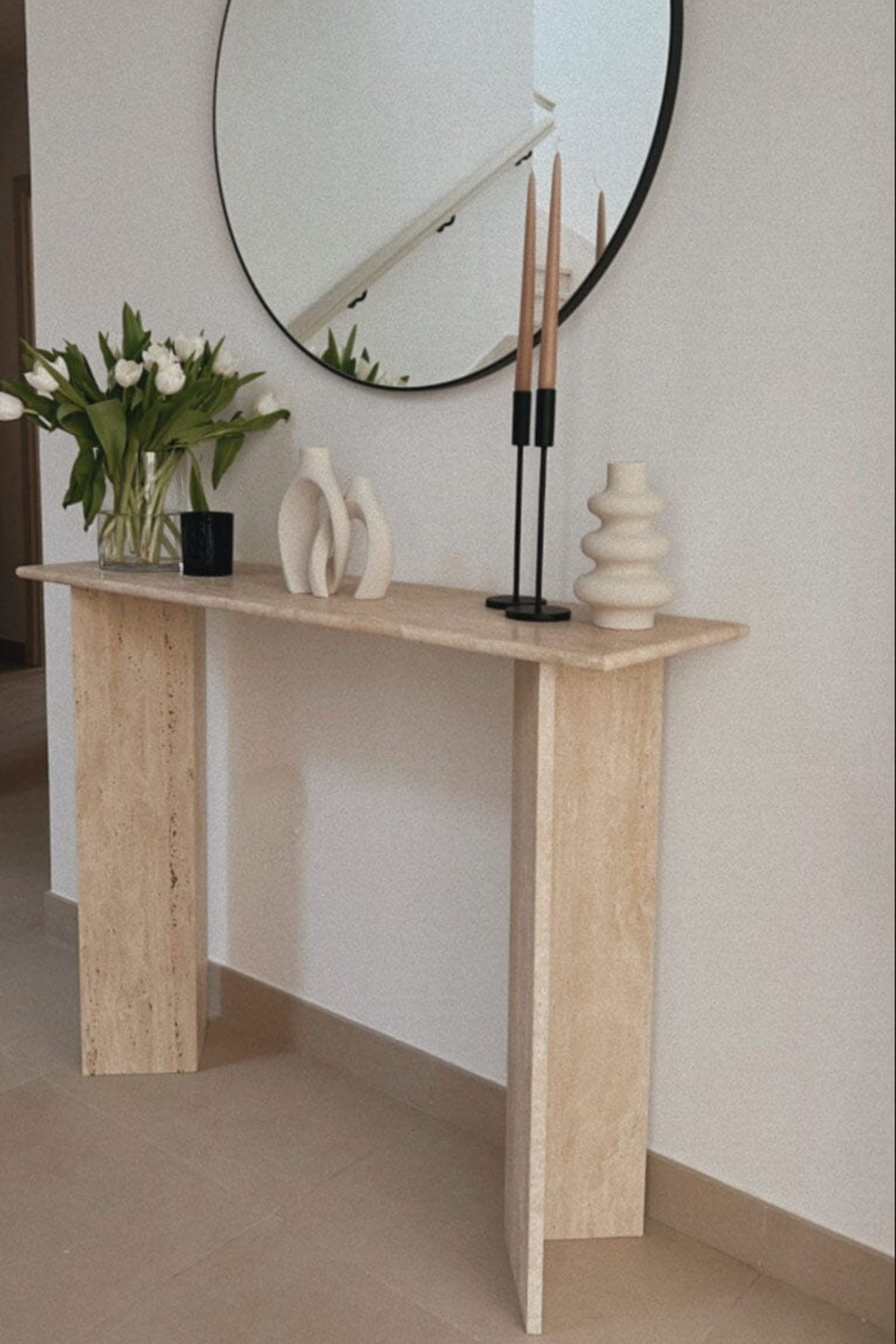 Vanya Travertine Console Table