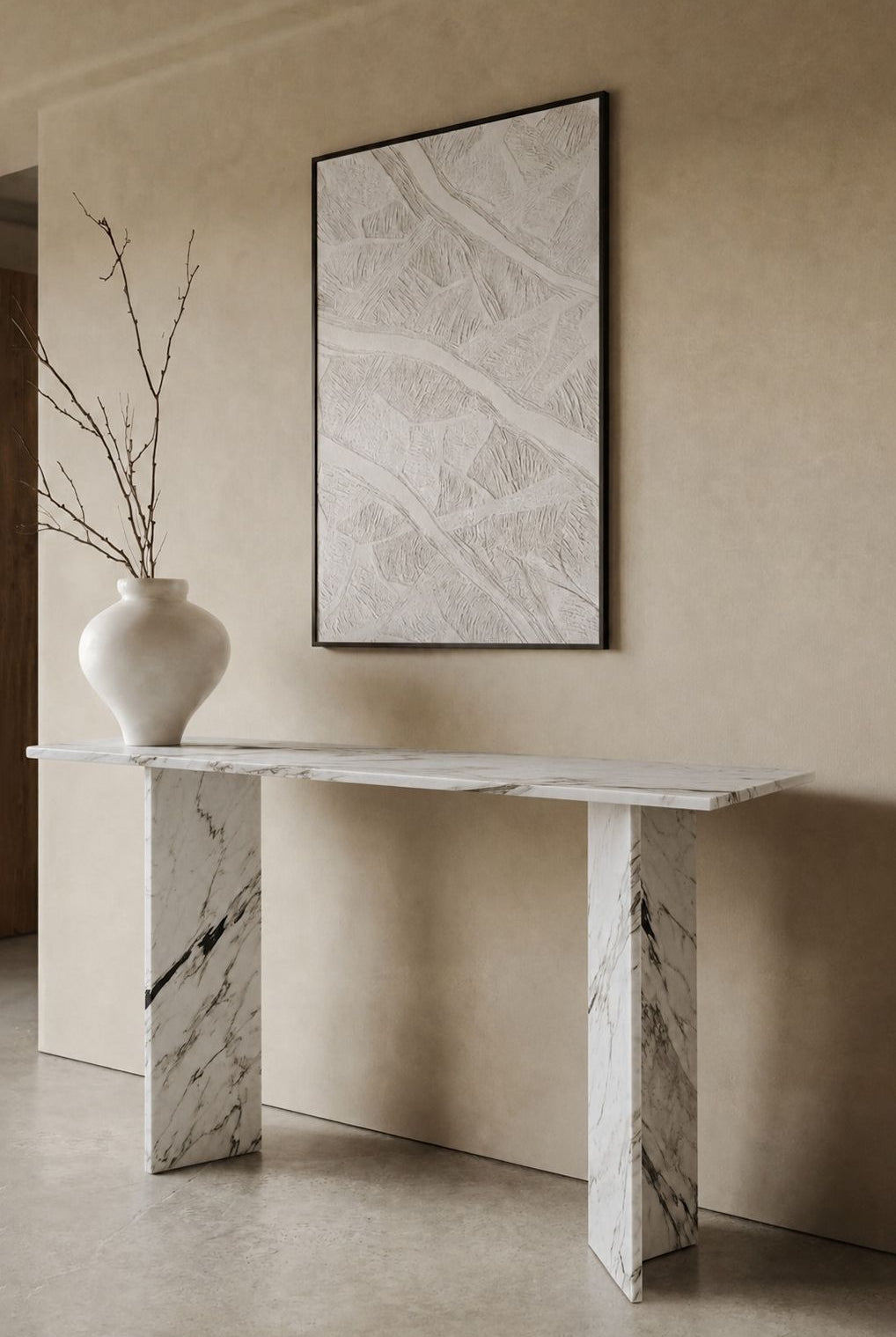 Vanya Viola White Console Table