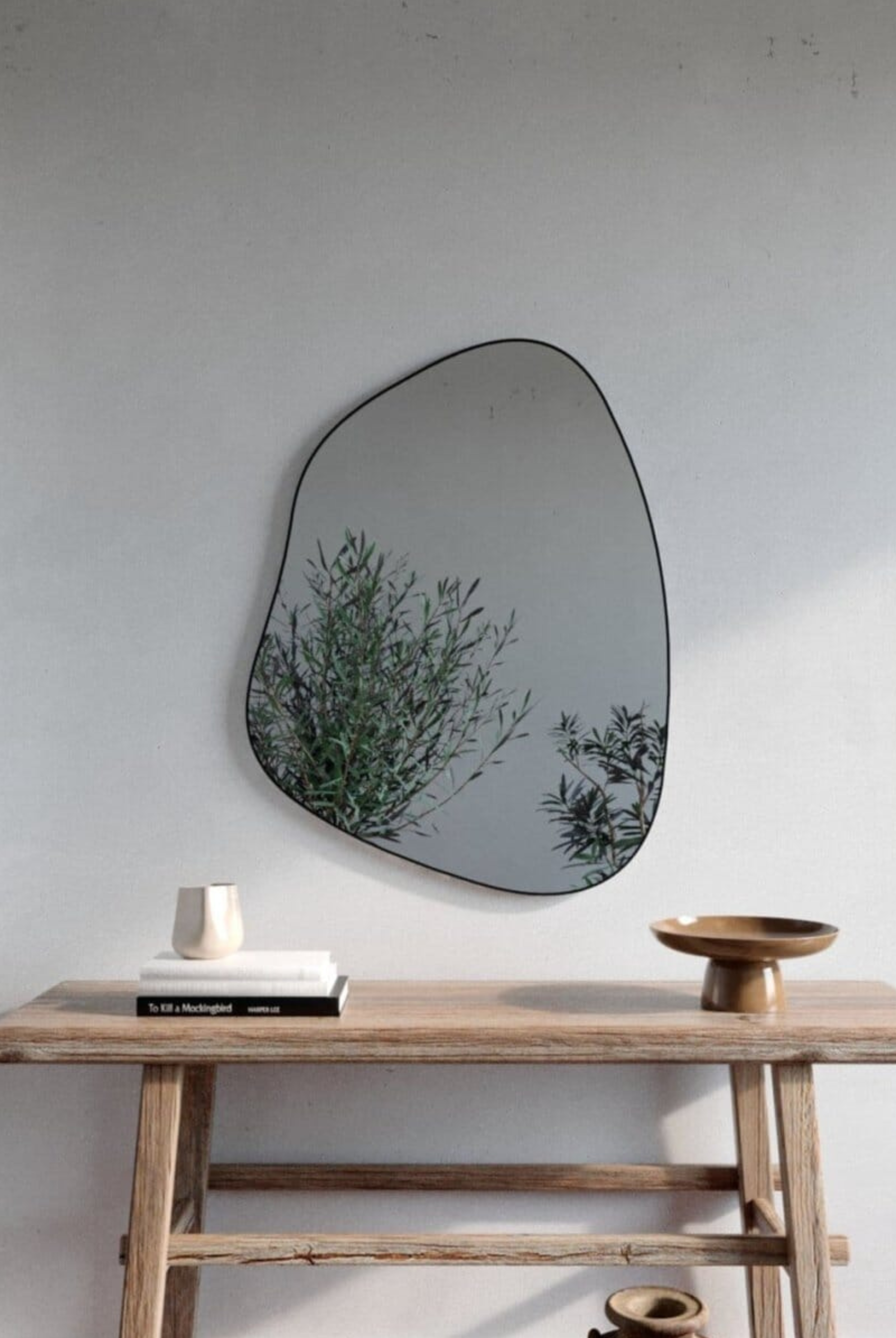 Verna Black Irregular Wall Mirror