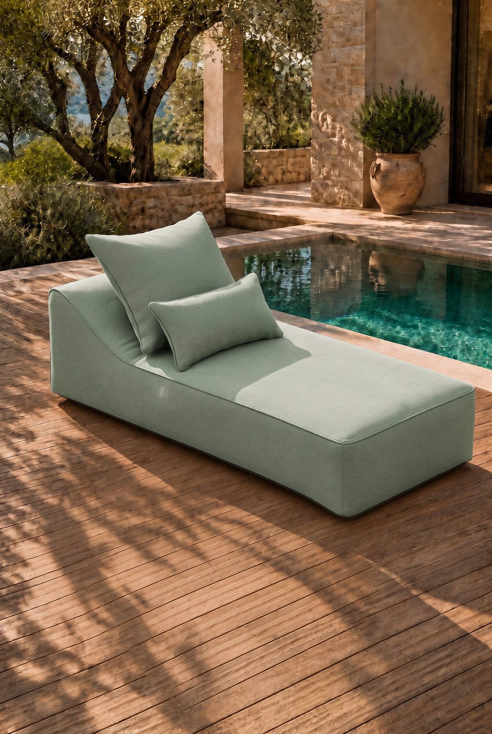 Vezan Mint Green Outdoor Chaise