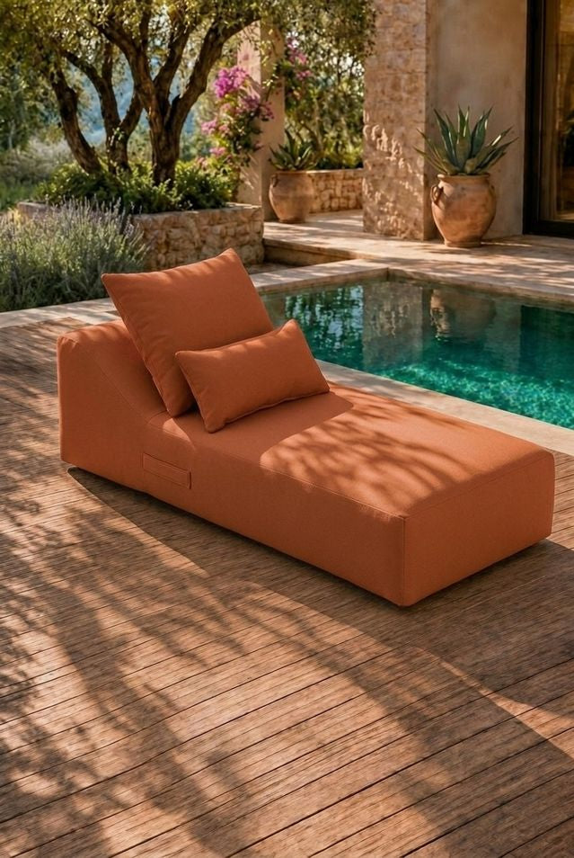 Vezan Orange Terracotta Outdoor Chaise