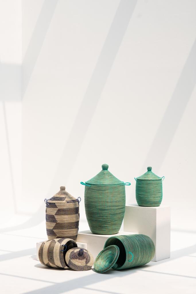 Handmade Turquoise Classic Basket (3 Sizes) BASKET Homekode