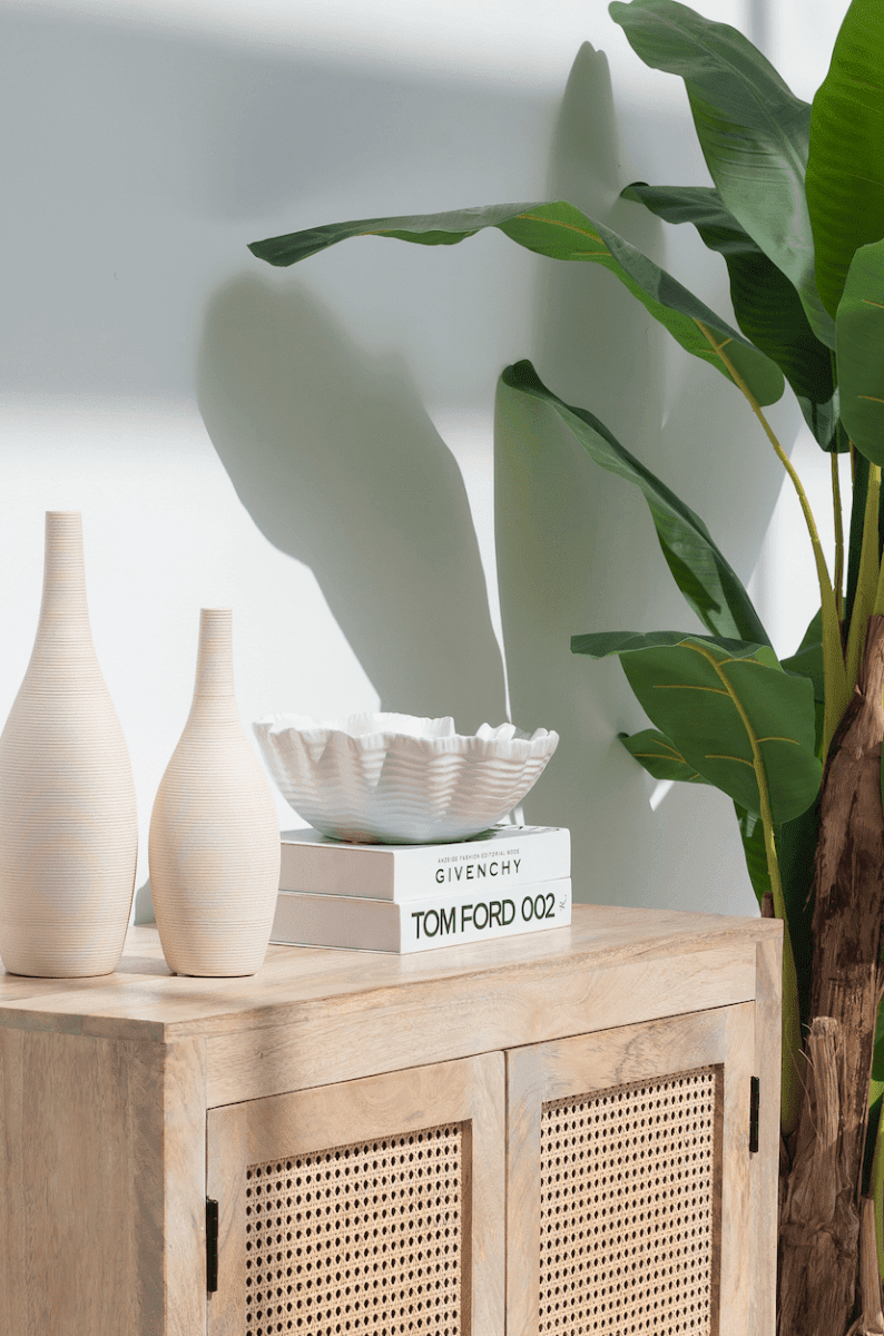 White Rippled Ceramic Decor Bowl