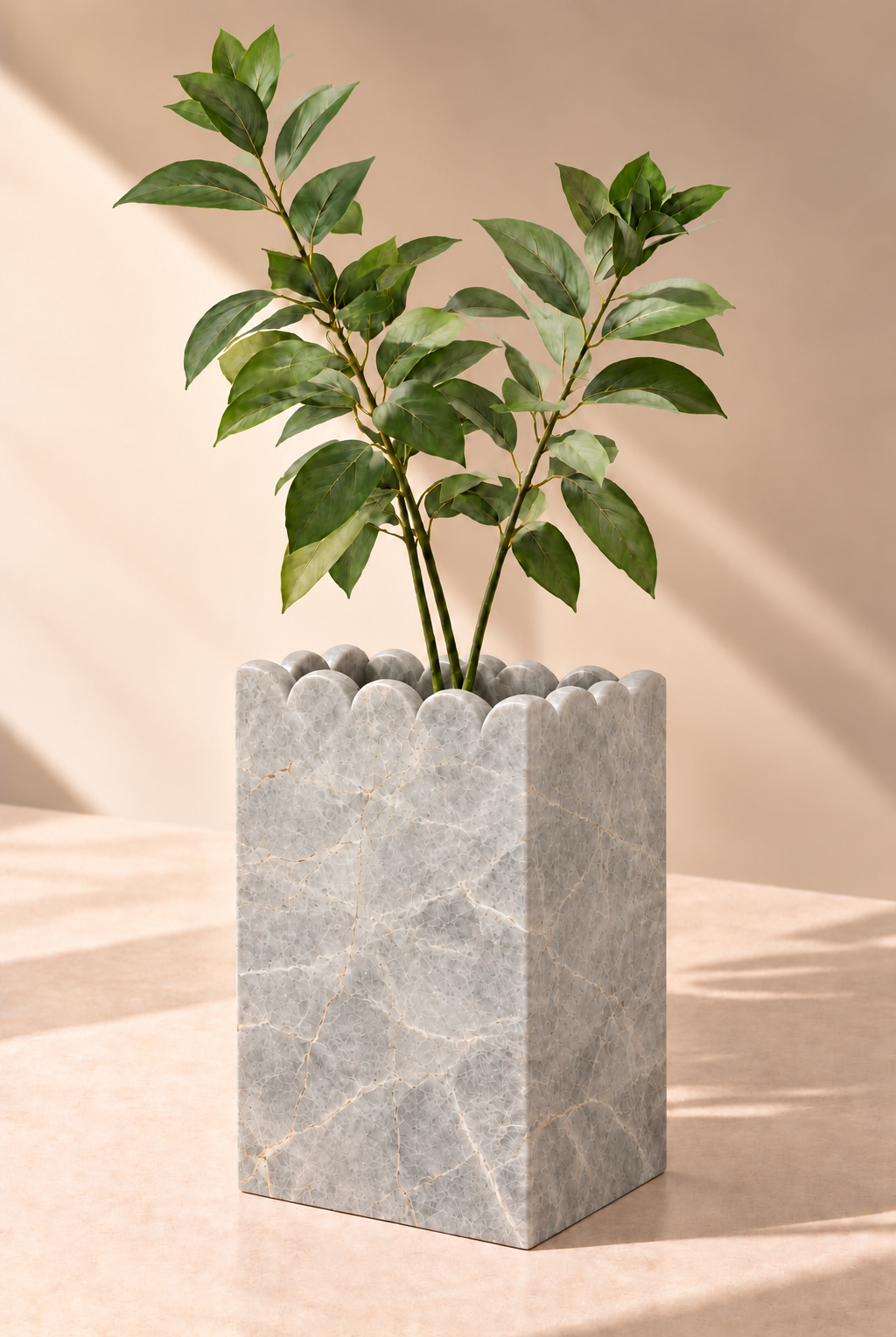 Zevoria Fior De Pasco Grey Marble Sculptural Vase