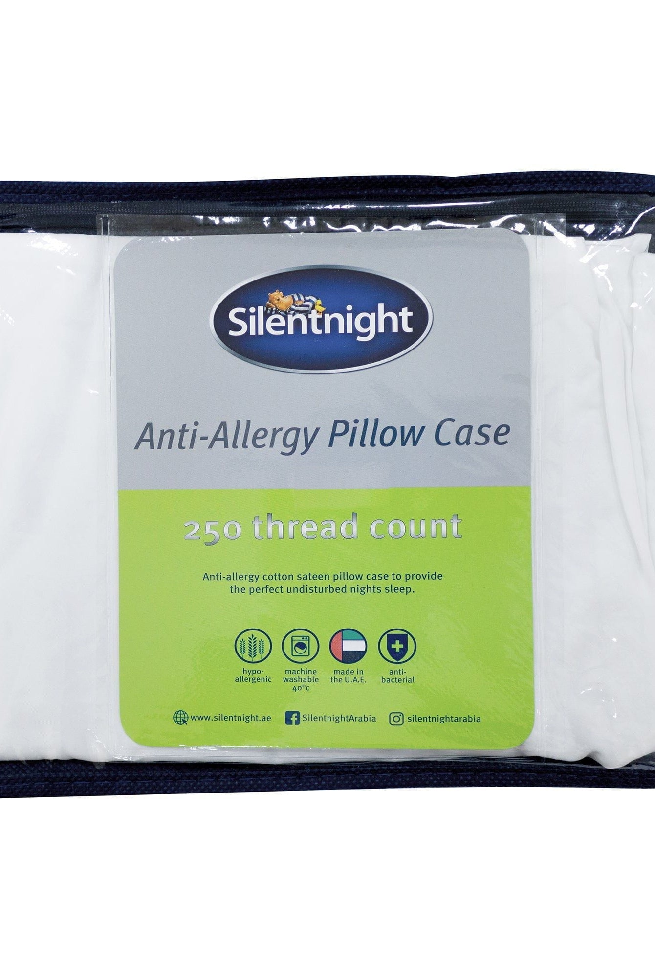 SILENTNIGHT ANTI-ALLERGY BOLSTER PILLOWCASE