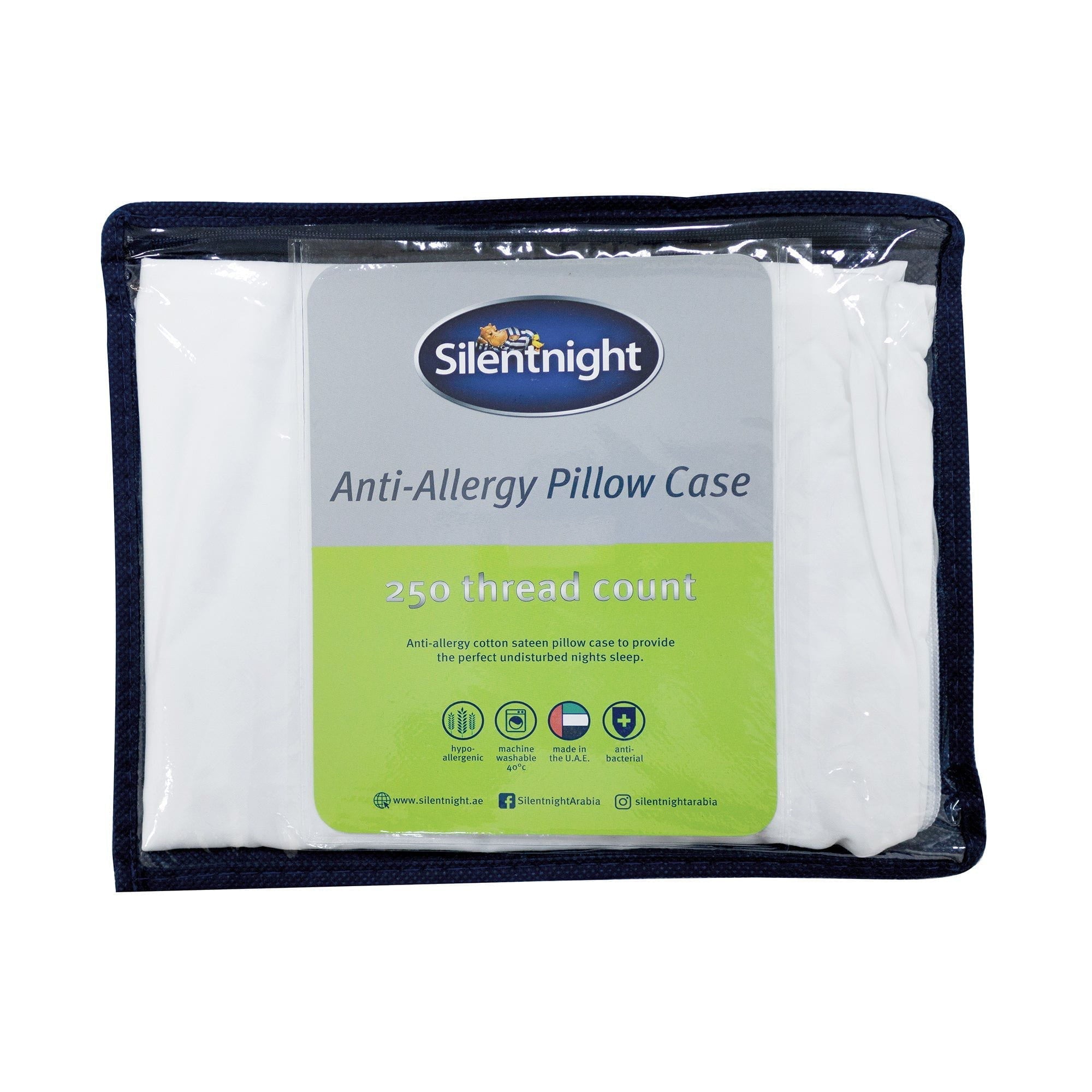 SILENTNIGHT ANTI-ALLERGY BOLSTER PILLOWCASE