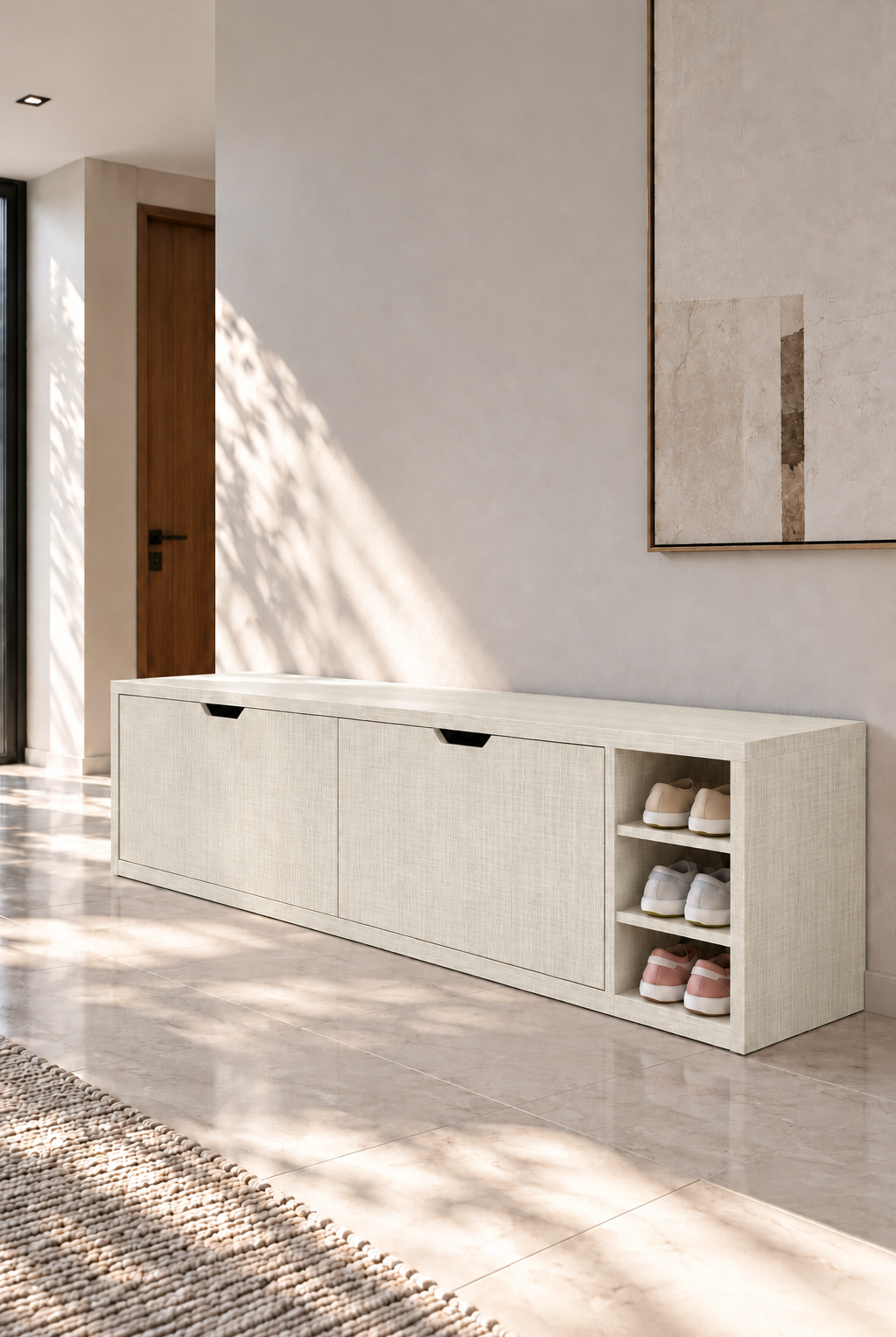 Avelio Ivory Wooden Shoe Cabinet view 3