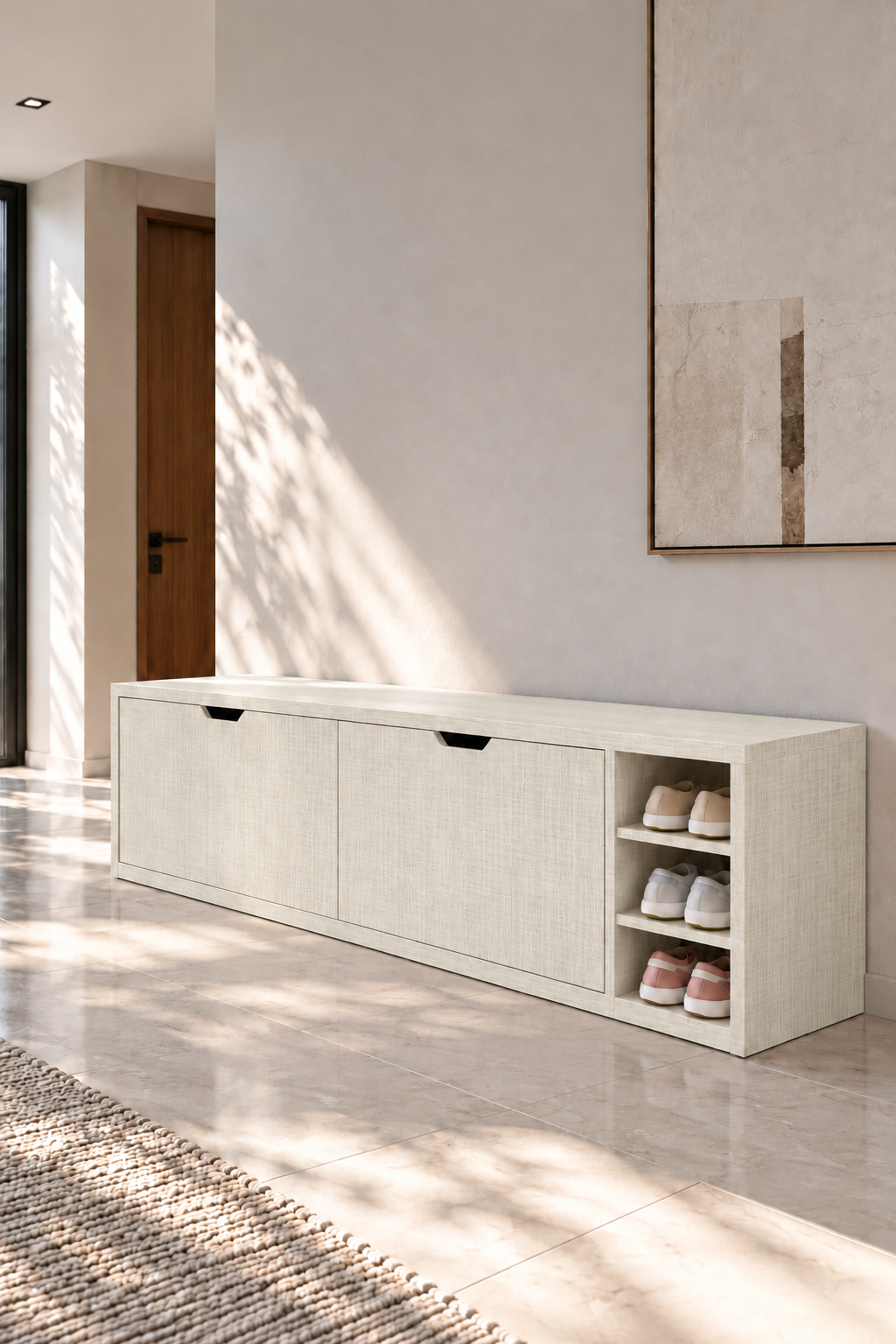 Avelio Ivory Wooden Shoe Cabinet view 3