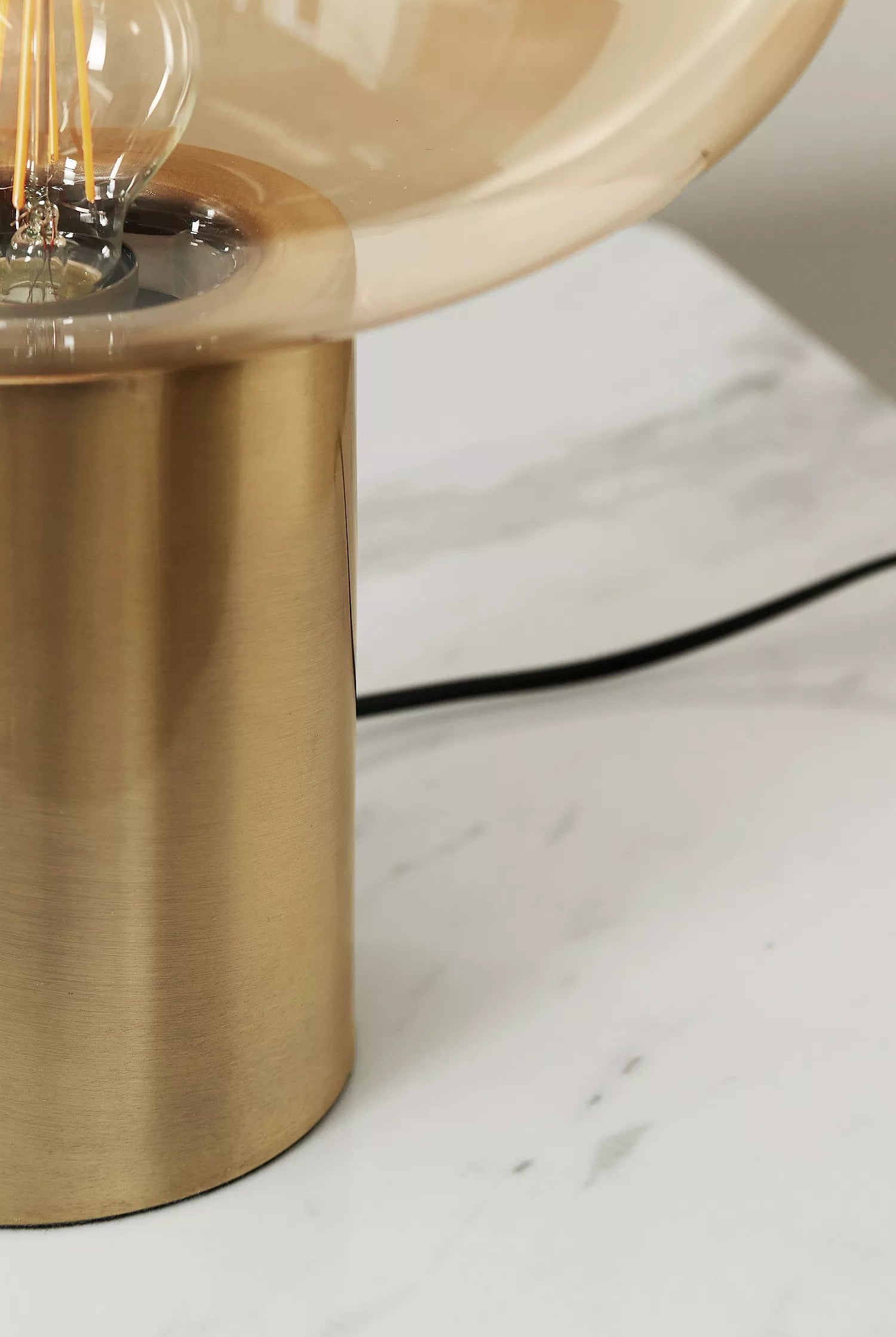 Glass Table Lamp with Golden Base Home Homekode