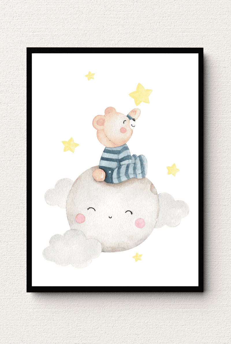Moonlit Bear's Dream Wall Art